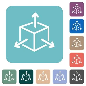 Scalability rounded square flat icons Stock Illustration