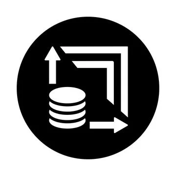 Scalability, scale, big data icon. Black vector graphics. Illustrazione stock