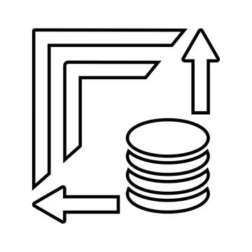 Scalability, scale, big data outline icon. Line art vector. Illustrazione stock