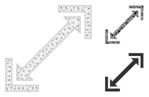 Scalability Vector Mesh 2D Model and Triangle Mosaic Icon Illustrazione stock
