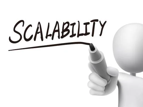 Scalability word written by 3d man イラスト素材