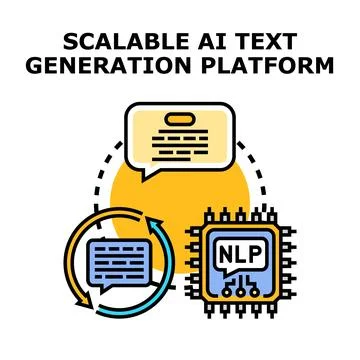 Scalable ai text generation platform development concept 스톡 일러스트