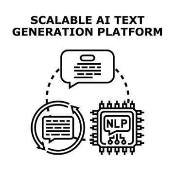 Scalable ai text generation platform development concept 스톡 일러스트