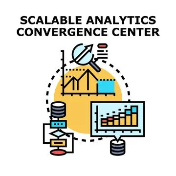 Scalable analytics convergence center concept development Stock Illustration