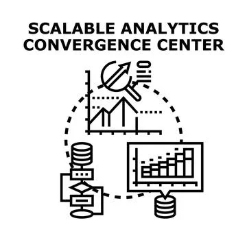 Scalable analytics convergence center concept development Stock Illustration