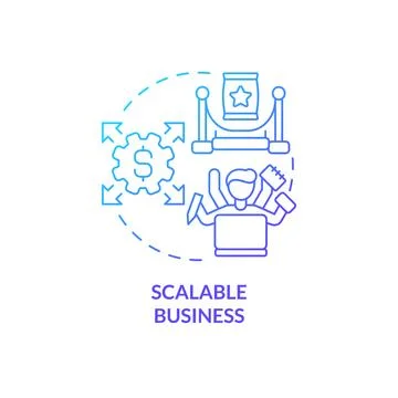Scalable business blue gradient concept icon Stock Illustration