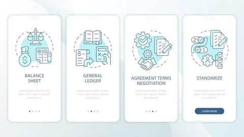 Scalable corporate compliance animated mobile app screens Stock Footage 337777700