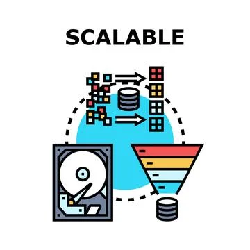 Scalable data processing and storage concept Stock Illustration