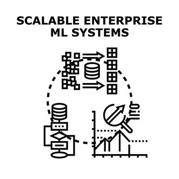 Scalable enterprise ml systems concept vector illustration Stock Illustration