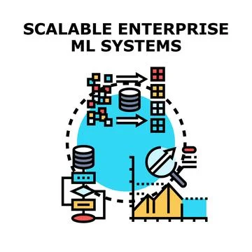Scalable enterprise ml systems concept vector illustration Stock Illustration