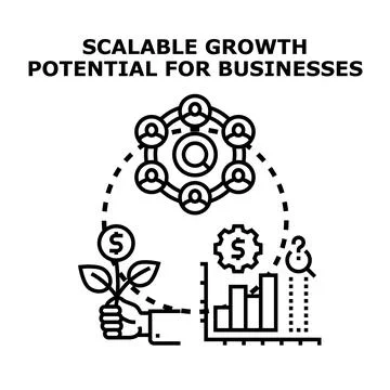 Scalable growth potential for business development concept Stock Illustration