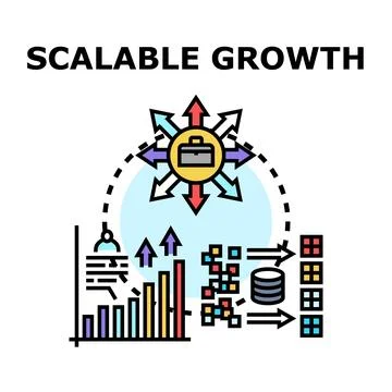 Scalable growth strategy developing business opportunity concept Stock Illustration