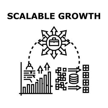 Scalable growth strategy developing business opportunity concept Stock Illustration