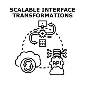 Scalable interface transformations developing software technology Stock Illustration