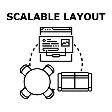 Scalable layout adapting content for modern web design Illustrazione stock