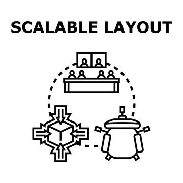 Scalable layout concept with adaptive design planning and development Stock Illustration