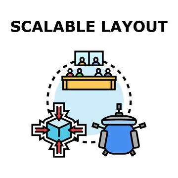 Scalable layout concept with adaptive design planning and development Stock Illustration
