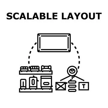 Scalable layout concept illustrating flexible adaptive interface design Stock Illustration