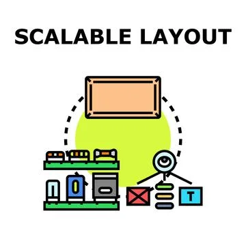 Scalable layout concept illustrating flexible adaptive interface design Stock Illustration