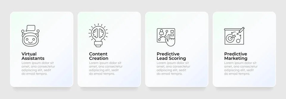 Scalable machine learning utilities feature cards layout イラスト素材