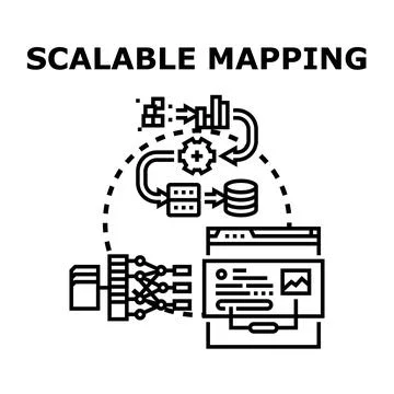 Scalable mapping concept for data processing analysis Stock Illustration