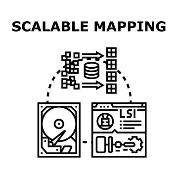 Scalable mapping data visualization and analysis system Stockillustratie