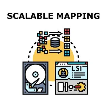 Scalable mapping data visualization and analysis system Stock Illustration