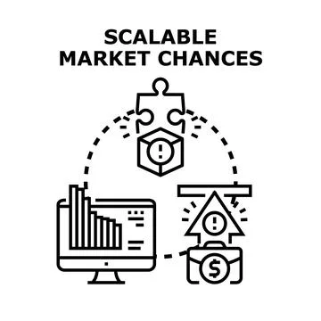 Scalable market chances vector concept developing strategy Stock Illustration