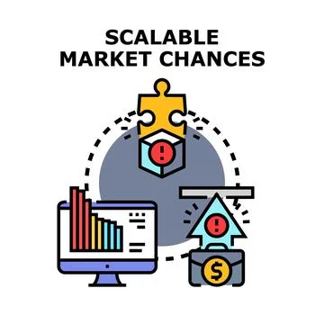 Scalable market chances vector concept developing strategy Stock Illustration