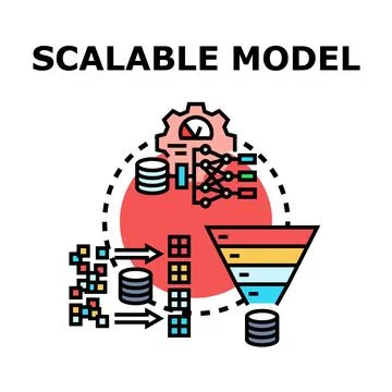 Scalable model expanding data processing system Stock Illustration