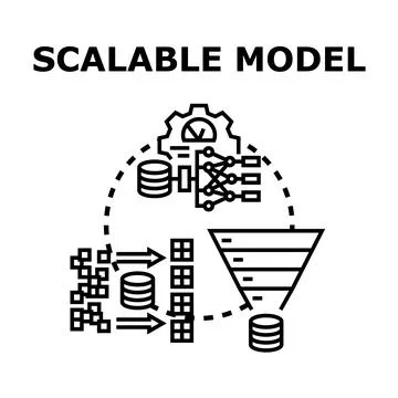 Scalable model expanding data processing system Stock Illustration