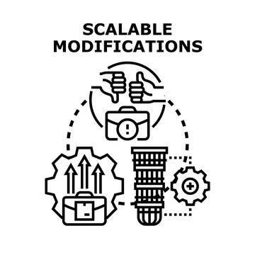 Scalable modifications process concept for business growth Stock Illustration