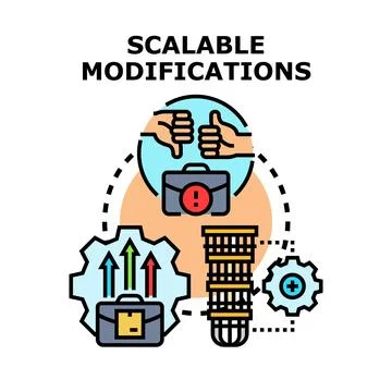 Scalable modifications process concept for business growth Stock Illustration