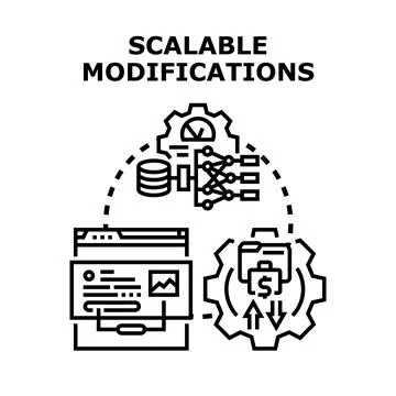 Scalable modifications process developing system architecture 스톡 일러스트