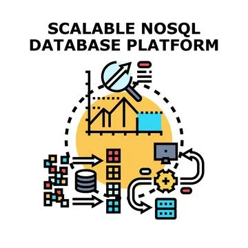 Scalable nosql database platform architecture optimizing data processing Stock Illustration