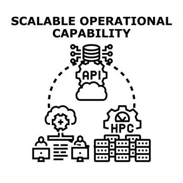 Scalable operational capability achieving efficient data processing 스톡 일러스트
