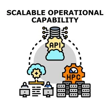 Scalable operational capability achieving efficient data processing Stock-Illustration
