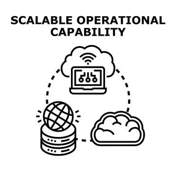 Scalable operational capability digital computing concept Stock Illustration