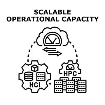 Scalable operational capacity with cloud infrastructure and computing Stock Illustration
