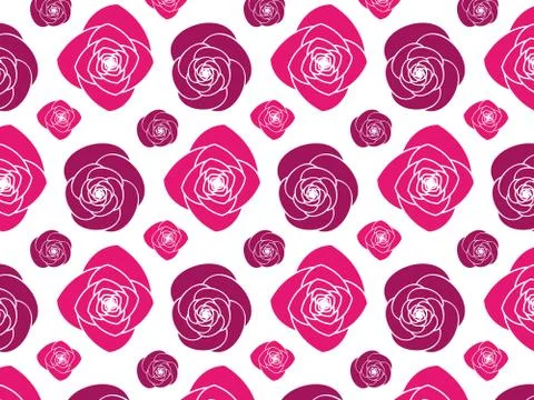 Scalable pink peony flower pattern Stock Illustration