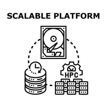 Scalable platform concept involving data and computing infrastructure 库存插图