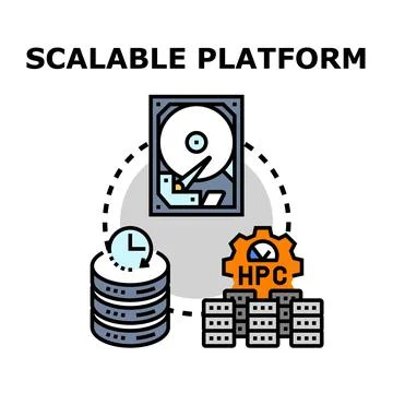 Scalable platform concept involving data and computing infrastructure イラスト素材