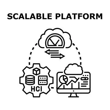 Scalable platform system architecture with cloud integration Stock Illustration