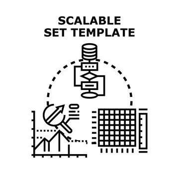Scalable set template concept for data system Stock Illustration
