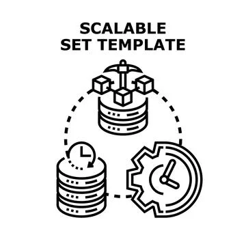 Scalable set template concept for data processing Stock Illustration
