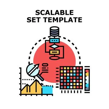 Scalable set template concept for data system Stock Illustration