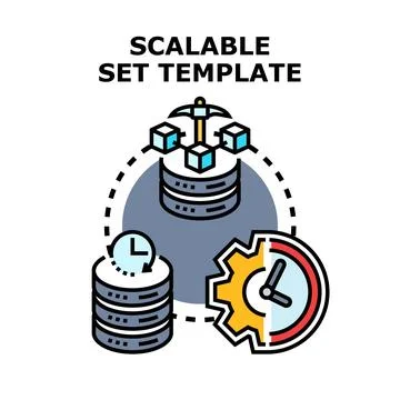 Scalable set template concept for data processing Stock Illustration