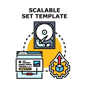 Scalable set template for data management solutions Stock Illustration