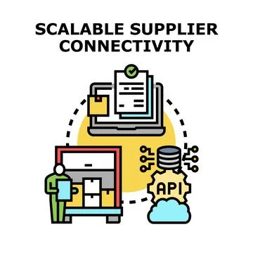 Scalable supplier connectivity optimizing global supply chain management Stock Illustration