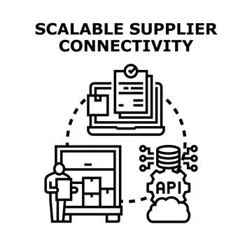Scalable supplier connectivity optimizing global supply chain management Stock Illustration